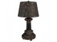 Černá antik dřevěno-kovová stolní lampa Nathalie - Ø 35*64 cm E27/ma* 1*60W Clayre & Eef