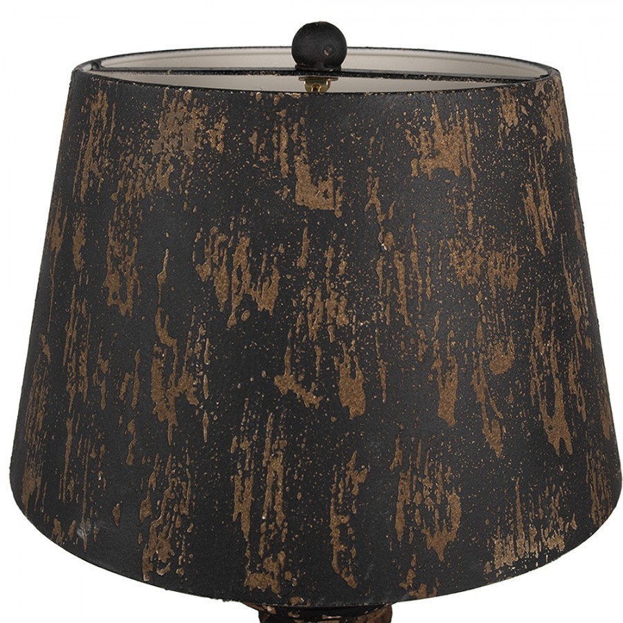 Černá antik dřevěno-kovová stolní lampa Nathalie - Ø 35*64 cm E27/max 1*60W Clayre & Eef Černá antik dřevěno-kovová stolní lampa Nathalie - Ø 35*64 cm E27/max 1*60W Clayre & Eef