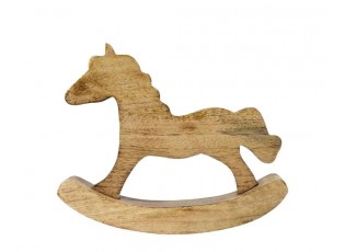 Dekorace houpací koník z mangového dřeva Horse - 17*2,5*14 cm