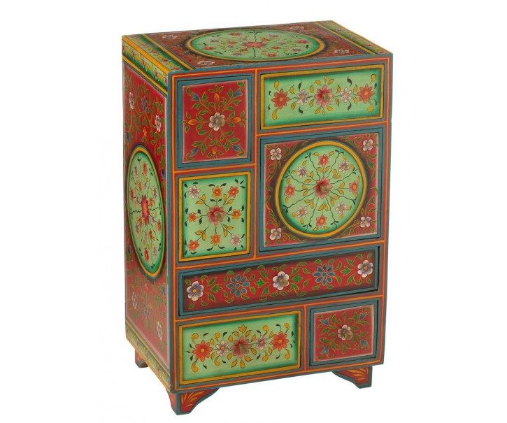 Dřevěná barevná komoda Mumbai mango wood - 43*29*65 cm J-Line by Jolipa