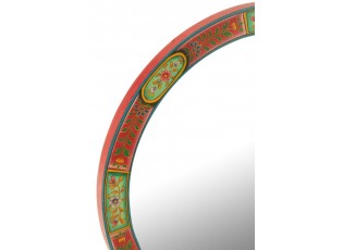 Dřevěné barevné kulaté zrcadlo Mumbai wood - Ø 75*3 cm