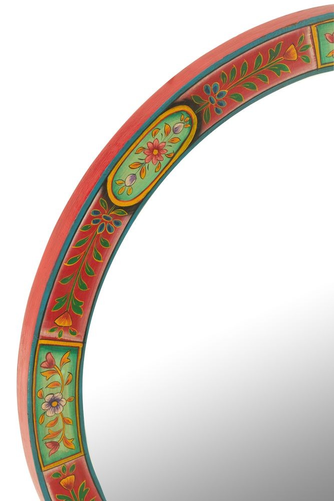 Dřevěné barevné kulaté zrcadlo Mumbai wood - Ø 75*3 cm J-Line by Jolipa Dřevěné barevné kulaté zrcadlo Mumbai wood - Ø 75*3 cm J-Line by Jolipa