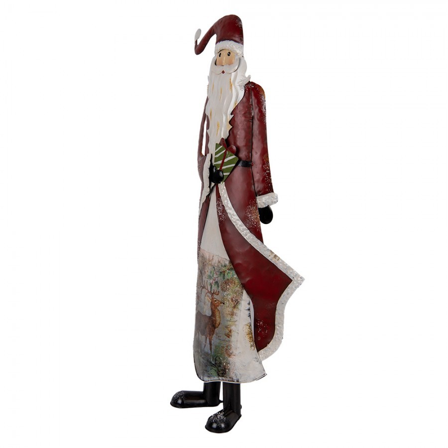 Červená kovová dekorace Santa Claus - 33*16*85 cm Clayre & Eef Červená kovová dekorace Santa Claus - 33*16*85 cm Clayre & Eef