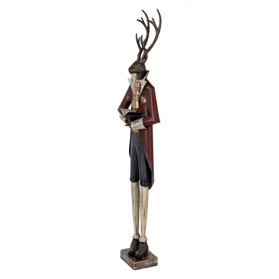 Béžovo-hnědá antik kovová dekorace jelen Deer - 19*15*80 cm Clayre & Eef Béžovo-hnědá antik kovová dekorace jelen Deer - 19*15*80 cm Clayre & Eef