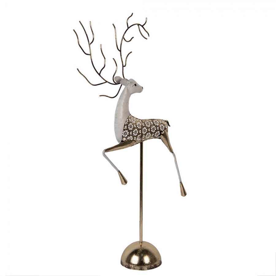 Dekorace socha Jelen ve skoku na podstavci Deer - 36*12*72 cm Clayre & Eef Dekorace socha Jelen ve skoku na podstavci Deer - 36*12*72 cm Clayre & Eef