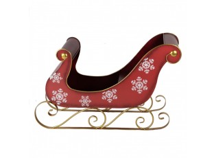 Veliké červené kovové sáně Christmas Sleigh - 112*40*68 cm