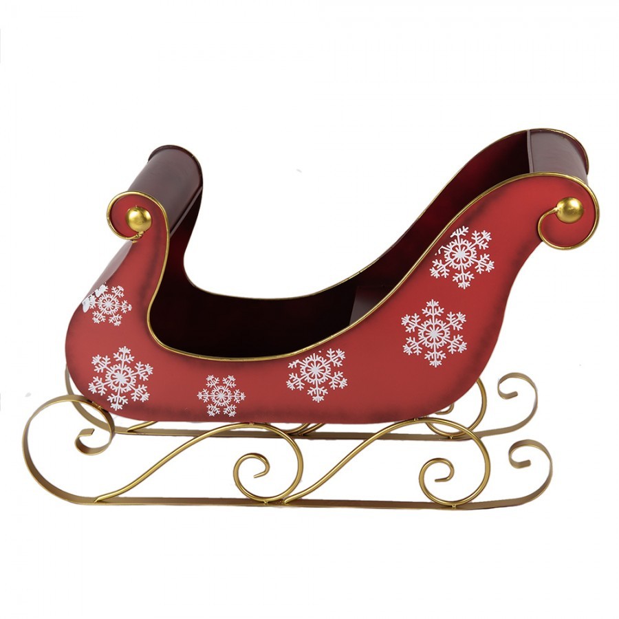 Veliké červené kovové sáně Christmas Sleigh - 112*40*68 cm Clayre & Eef Veliké červené kovové sáně Christmas Sleigh - 112*40*68 cm Clayre & Eef