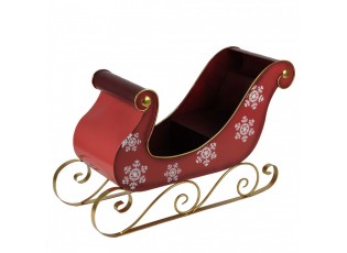 Veliké červené kovové sáně Christmas Sleigh - 112*40*68 cm
