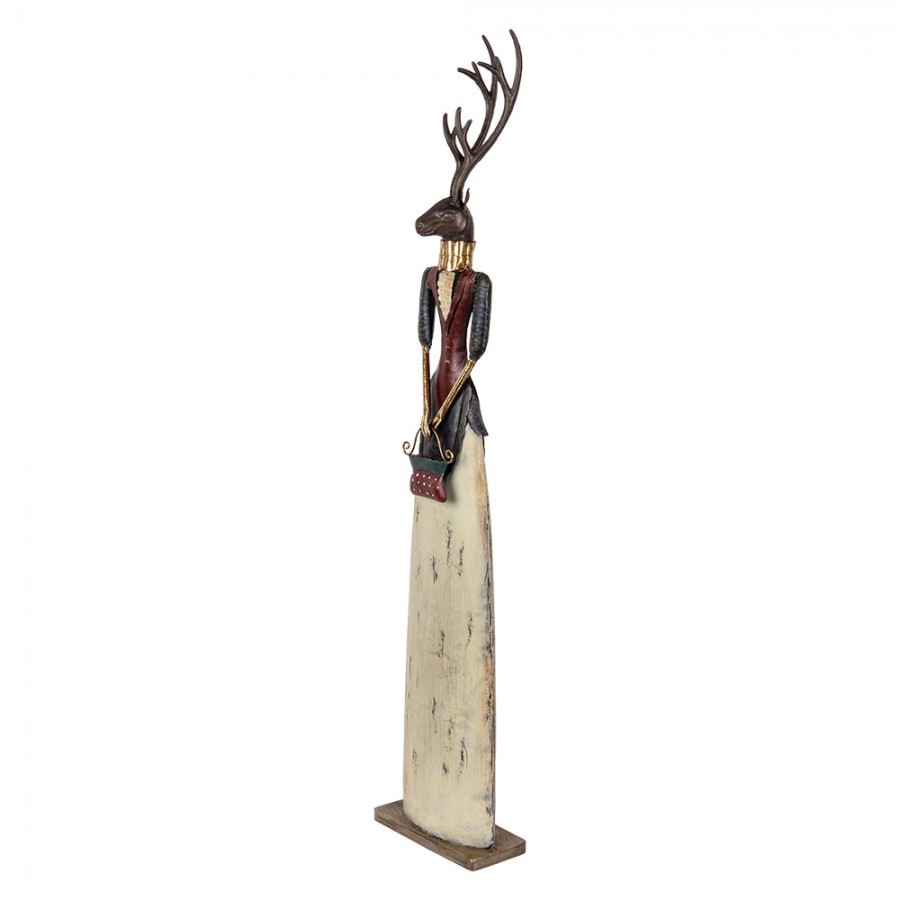 Béžovo-hnědá antik kovová dekorace jelen Deer - 17*10*86 cm Clayre & Eef Béžovo-hnědá antik kovová dekorace jelen Deer - 17*10*86 cm Clayre & Eef