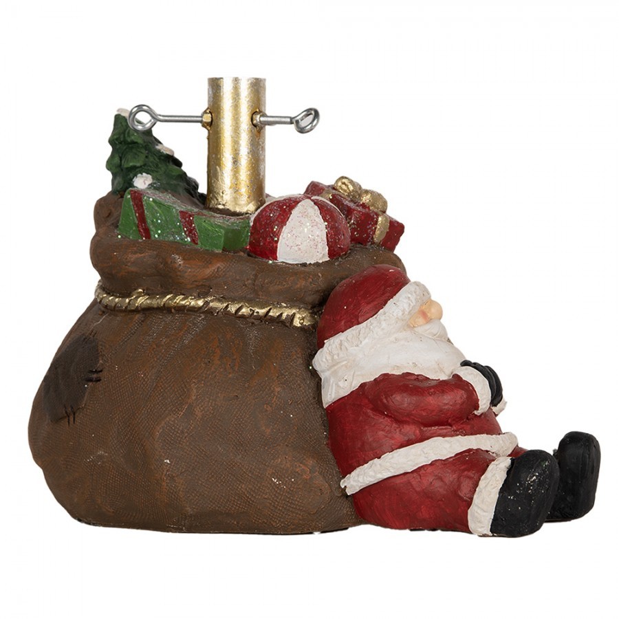 Hnědý stojan na stromek ve tvaru pytle a se Santou Christmas - 46*31*30 cm Clayre & Eef Hnědý stojan na stromek ve tvaru pytle a se Santou Christmas - 46*31*30 cm Clayre & Eef