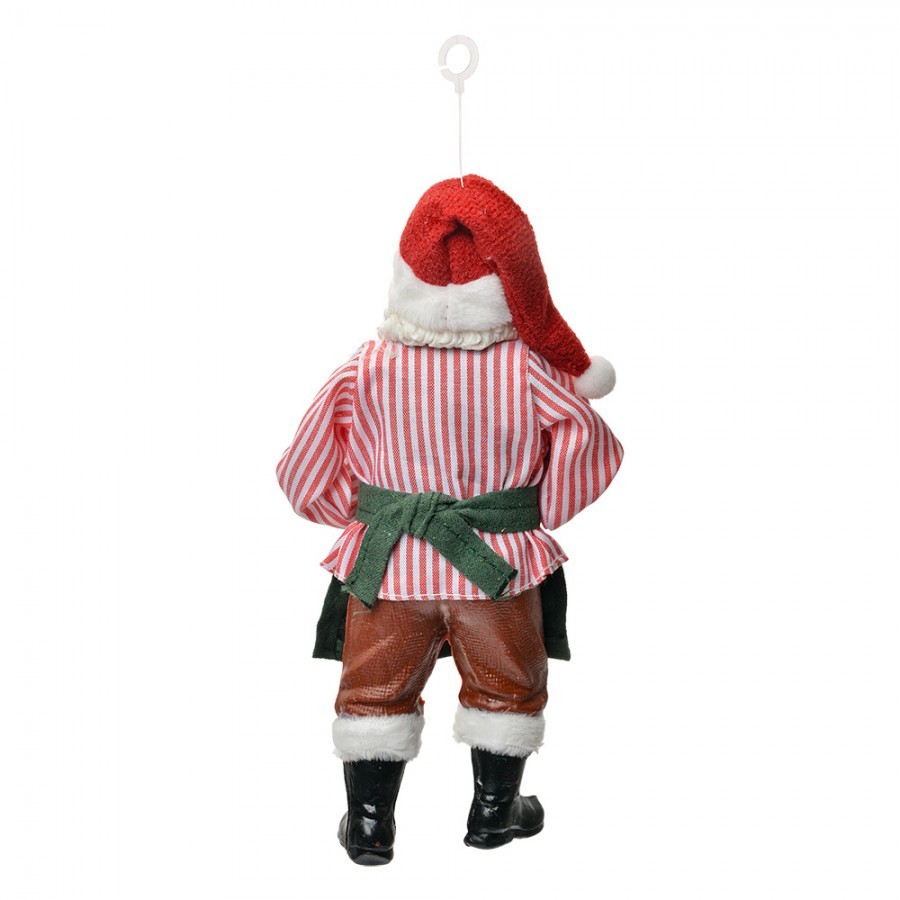 Závěsná vánoční dekorace Santa Claus držící mašinku - 9*6*17 cm Clayre & Eef Závěsná vánoční dekorace Santa Claus držící mašinku - 9*6*17 cm Clayre & Eef