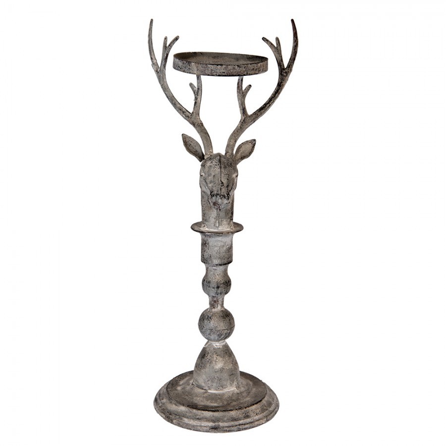 Zinkový antik kovový svícen jelen Deer - 17*14*42 cm Clayre & Eef Zinkový antik kovový svícen jelen Deer - 17*14*42 cm Clayre & Eef