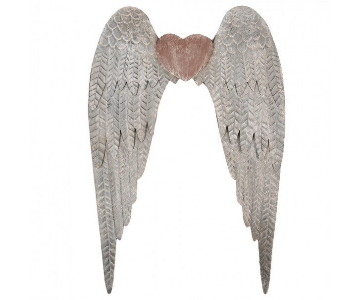 Zinková antik nástěnná dekorace andělská křídla Wings Angel - 79*6*113 cm Clayre & Eef