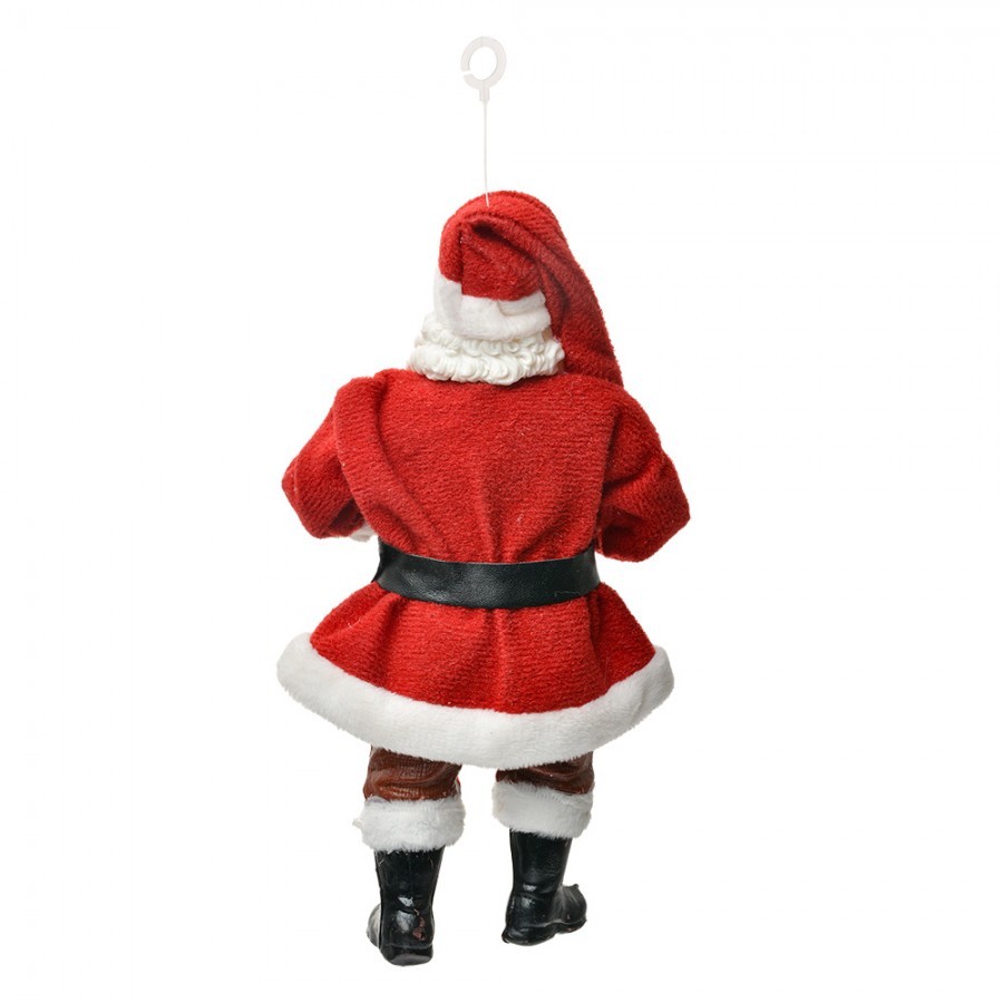 Závěsná vánoční dekorace Santa Claus držící dárek - 10*6*17 cm Clayre & Eef Závěsná vánoční dekorace Santa Claus držící dárek - 10*6*17 cm Clayre & Eef