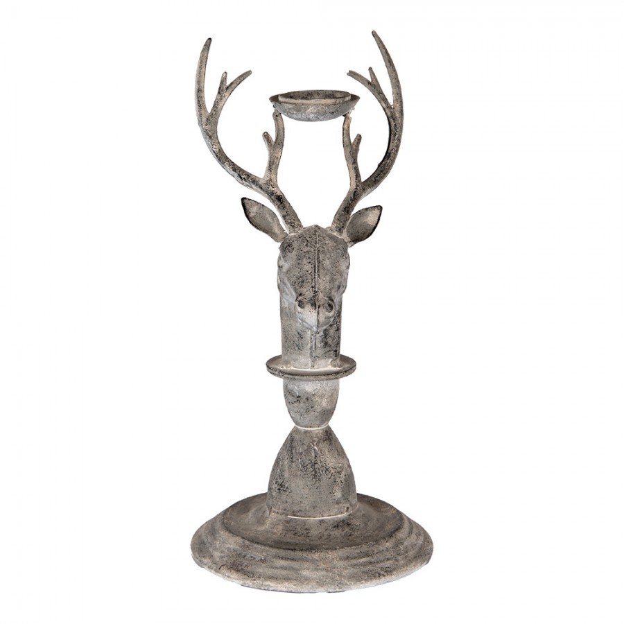 Zinkový antik kovový svícen jelen Deer - 17*14*30 cm Clayre & Eef Zinkový antik kovový svícen jelen Deer - 17*14*30 cm Clayre & Eef