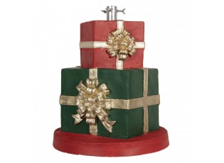 Červeno-zelený stojan na stromek ve tvaru dárků Christmas Gift - Ø 44*54 cm