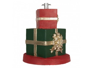 Červeno-zelený stojan na stromek ve tvaru dárků Christmas Gift - Ø 44*54 cm