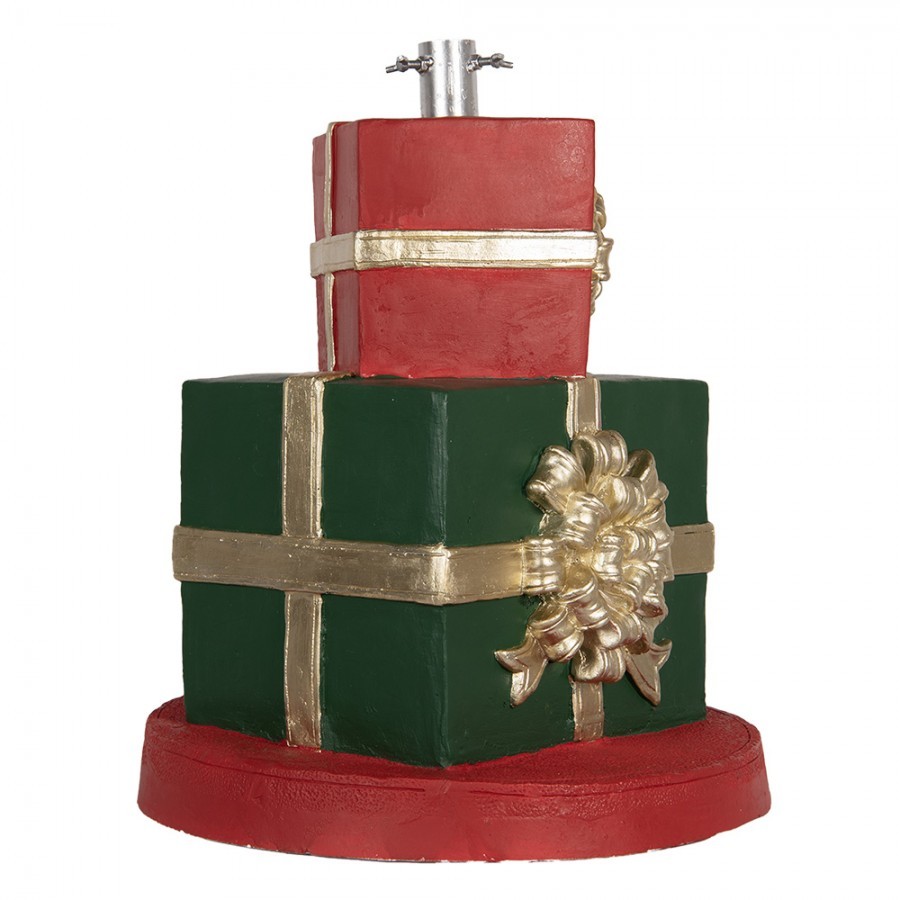 Červeno-zelený stojan na stromek ve tvaru dárků Christmas Gift - Ø 44*54 cm Clayre & Eef Červeno-zelený stojan na stromek ve tvaru dárků Christmas Gift - Ø 44*54 cm Clayre & Eef