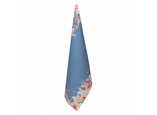 Modrá bavlněná utěrka Flower & Fiesta - 50*70 cm