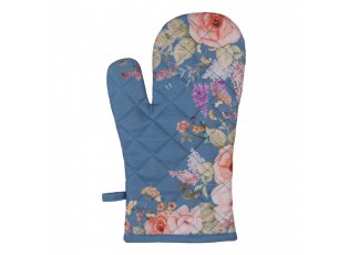 Modrá bavlněná chňapka - rukavice Flower & Fiesta - 18*30 cm
