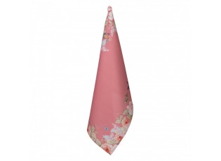 Růžová bavlněná utěrka Flower & Fiesta - 50*70 cm