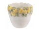 Cementový květináč lemovaný citróny Lemoni - Ø 14*12 cm Clayre & Eef