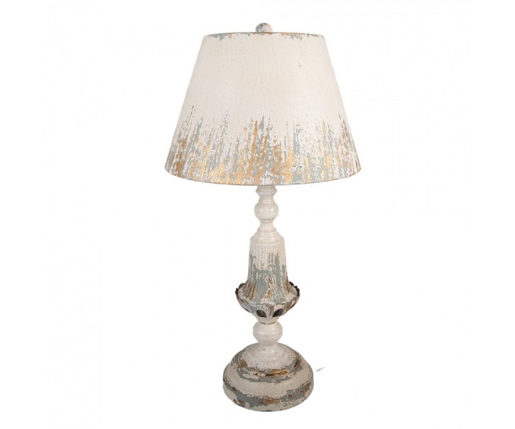 Béžová antik kovová stolní lampa Brocante - Ø 36*70 cm E27/ 1*60W Clayre & Eef