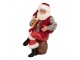 Červená vánoční dekorace figurka Santa Claus s pivem - 13*13*24 cm Clayre & Eef