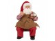 Červená vánoční dekorace figurka Santa Claus malující mašinku - 13*10*28 cm Clayre & Eef