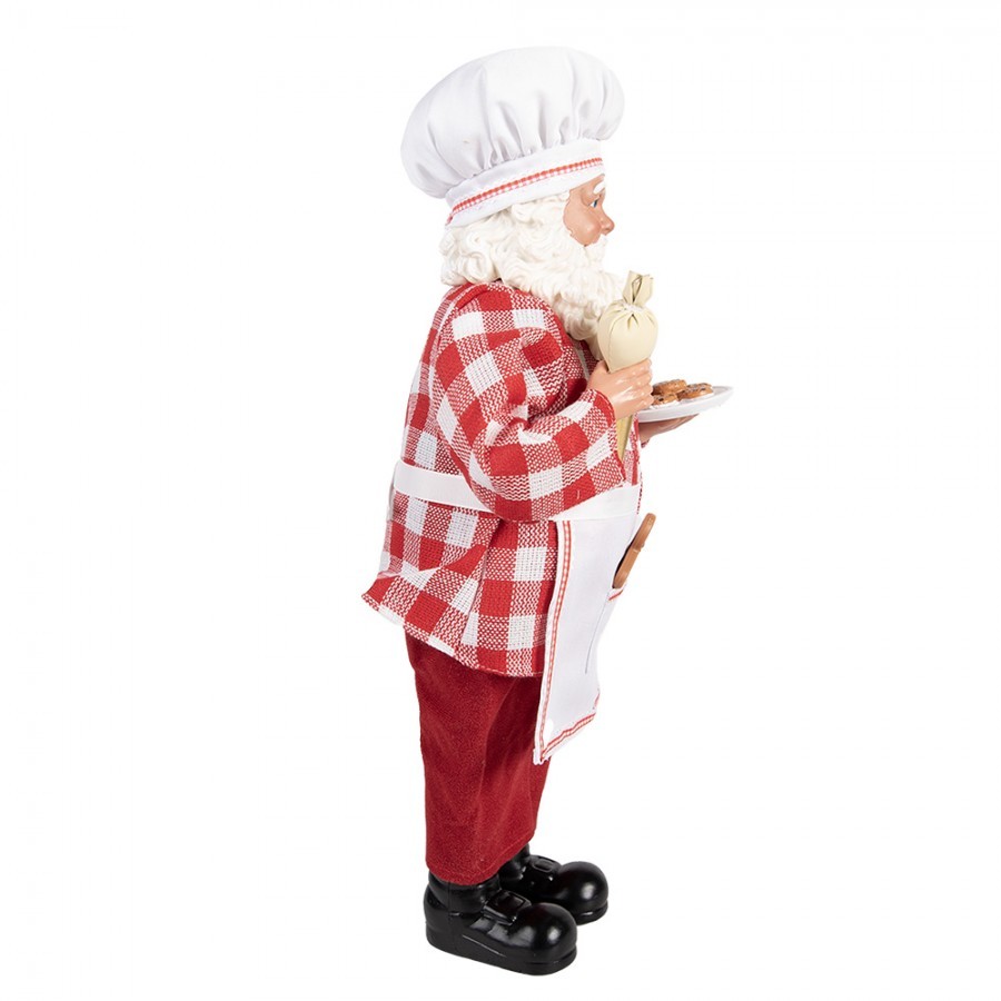Červená vánoční dekorace figurka Santa Claus cukrář - 22*19*45 cm Clayre & Eef Červená vánoční dekorace figurka Santa Claus cukrář - 22*19*45 cm Clayre & Eef
