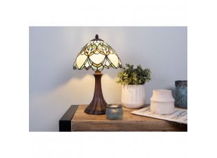 Béžovo-hnědá stolní lampa Tiffany Delafosse - Ø 25*42 cm E14/ 1*40W