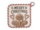 Béžová bavlněná chňapka podložka s perníčky Gingerbread Magic - 20*20 cm Clayre & Eef