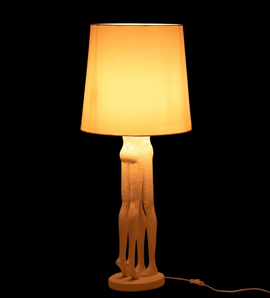 Bílá stolní lampa sousoší lidského páru Figurines – Ø 24*90 cm E27 / 60W J-Line by Jolipa Bílá stolní lampa sousoší lidského páru Figurines – Ø 24*90 cm E27 / 60W J-Line by Jolipa