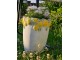 Cementový vysoký květináč lemovaný citróny Lemoni M - Ø 17*23 cm Clayre & Eef