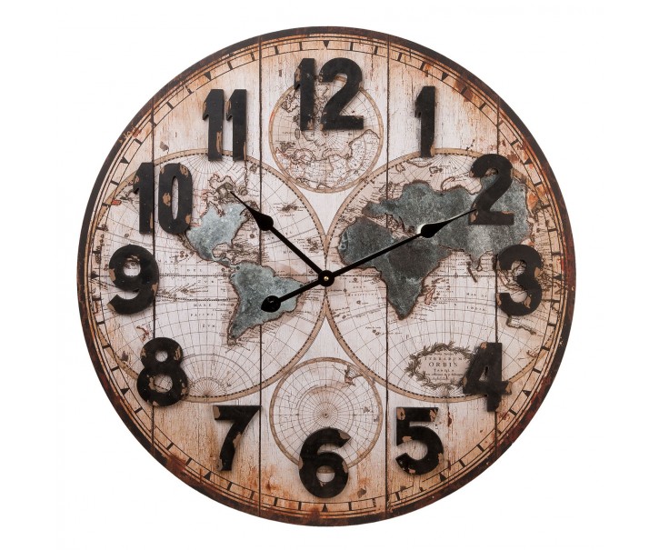 Nástěnné hodiny World - 69*5*70 cm Clayre & Eef