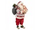 Červená vánoční figurka Santa Claus s medvídkem - 13*10*28 cm Clayre & Eef