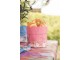 Modrý bavlněný košík na pečivo Flower & Fiesta - Ø 15*16 cm Clayre & Eef