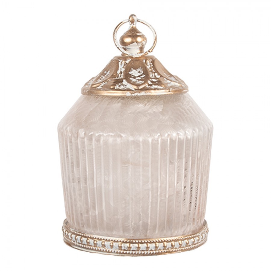 Růžová skleněná svítící LED lucerna Balli - Ø 8*12 cm