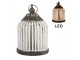 Stříbrná antik skleněná svítící LED lucerna Balli - Ø 8*12 cm Clayre & Eef