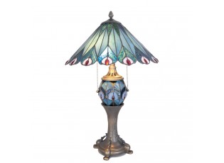 Stolní lampa Tiffany Peacock - Ø 40*68 cm