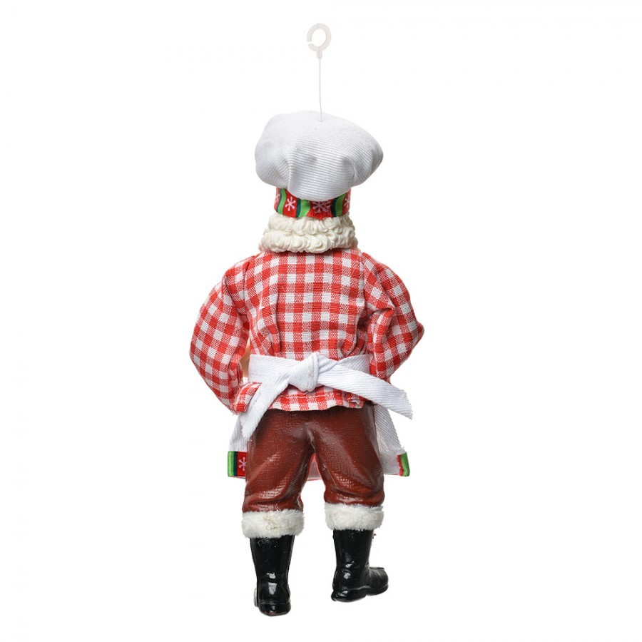 Závěsná vánoční dekorace Santa Claus pekař držící cupcake - 10*6*17 cm Clayre & Eef Závěsná vánoční dekorace Santa Claus pekař držící cupcake - 10*6*17 cm Clayre & Eef