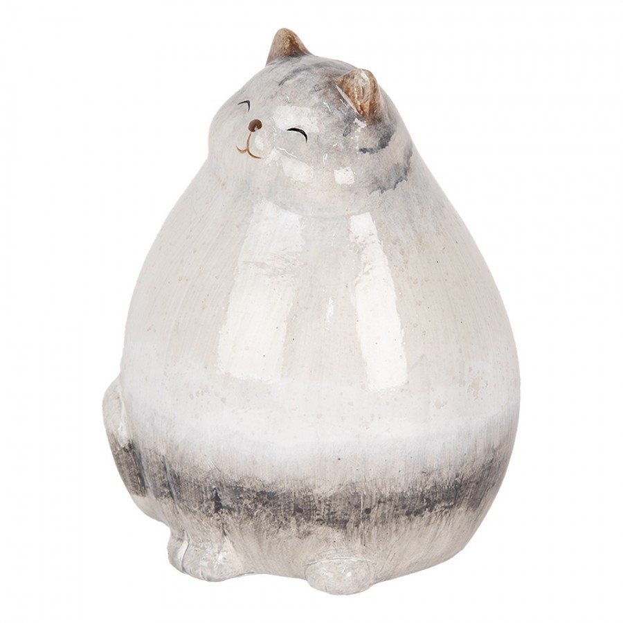 Šedá keramická dekorace kočka - 14*13*18 cm Clayre & Eef Šedá keramická dekorace kočka - 14*13*18 cm Clayre & Eef