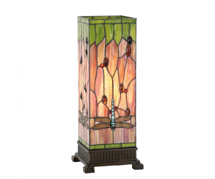 Stolní lampa Tiffany Square dragonfly Clayre & Eef