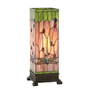 Stolní lampa Tiffany Square dragonfly