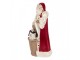 Červená dekorace Santa v kožichu a nůší s dárky - 15*14*29 cm Clayre & Eef