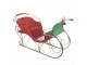 Červeno-zlaté veliké kovové sáně Christmas Sleigh - 169*67*106 cm Clayre & Eef