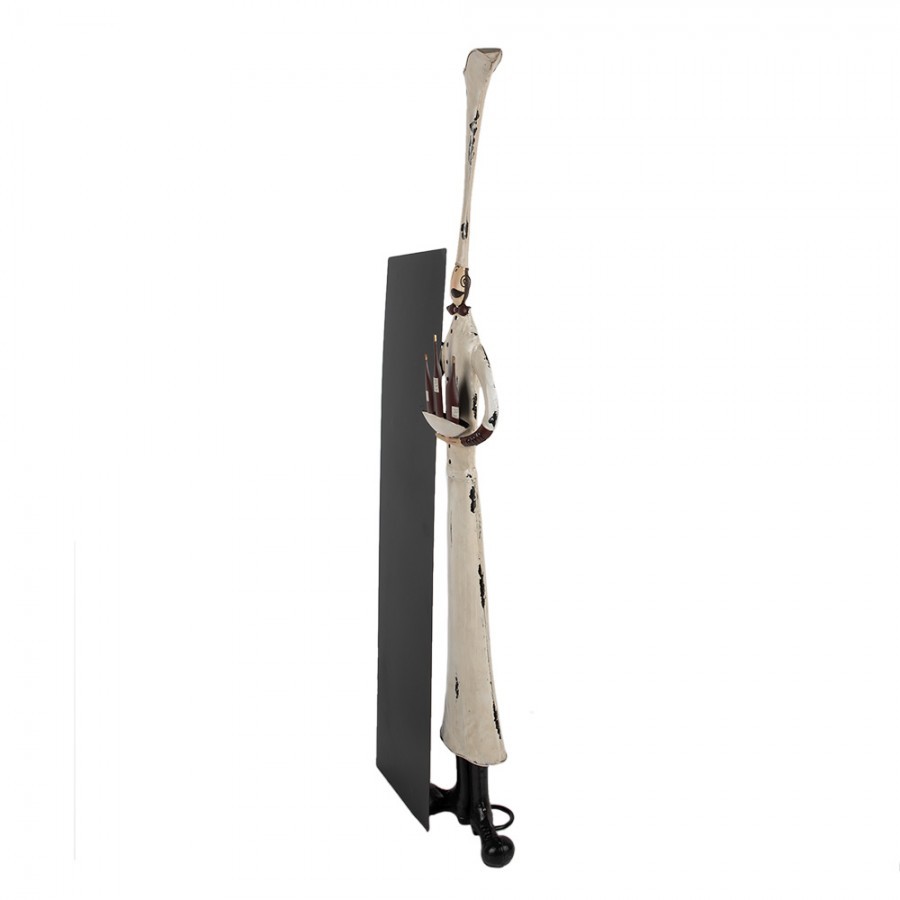 Černá kovová dekorační tabule s kuchařem Chalkboard - 37*14*113 cm Clayre & Eef Černá kovová dekorační tabule s kuchařem Chalkboard - 37*14*113 cm Clayre & Eef