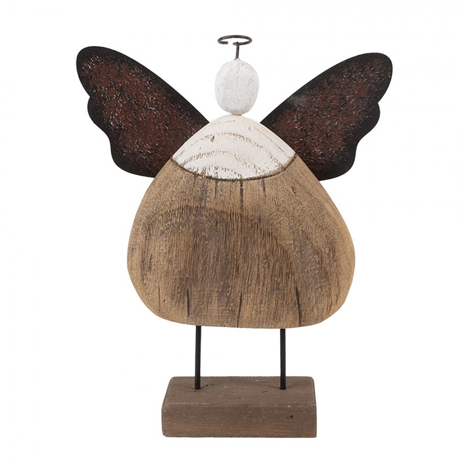Dekorace dřevěná figurka anděl Angel Rustic L - 20*6*25 cm
