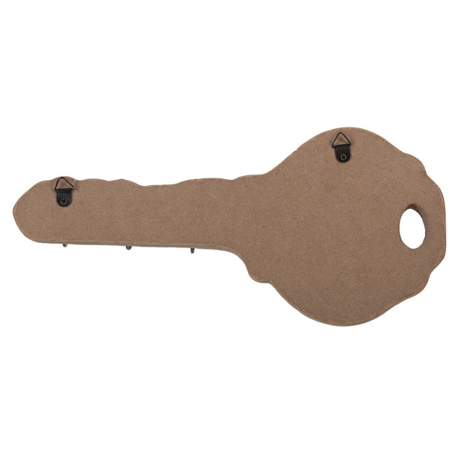 Hnědý dřevěný nástěnný věšák na klíče ve tvaru klíče - 30*4*14 cm Clayre & Eef Hnědý dřevěný nástěnný věšák na klíče ve tvaru klíče - 30*4*14 cm Clayre & Eef
