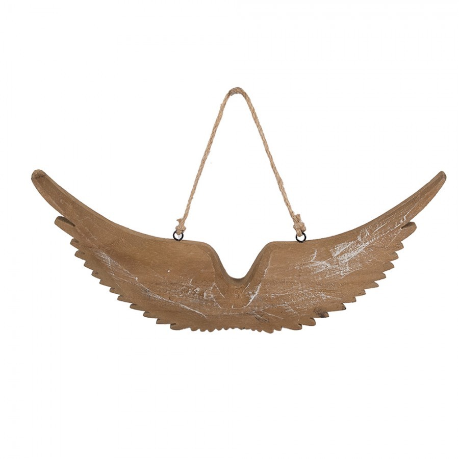 Hnědá antik dřevěná závěsná andělská křídla Angel Rustic - 30*3*12 cm Clayre & Eef Hnědá antik dřevěná závěsná andělská křídla Angel Rustic - 30*3*12 cm Clayre & Eef